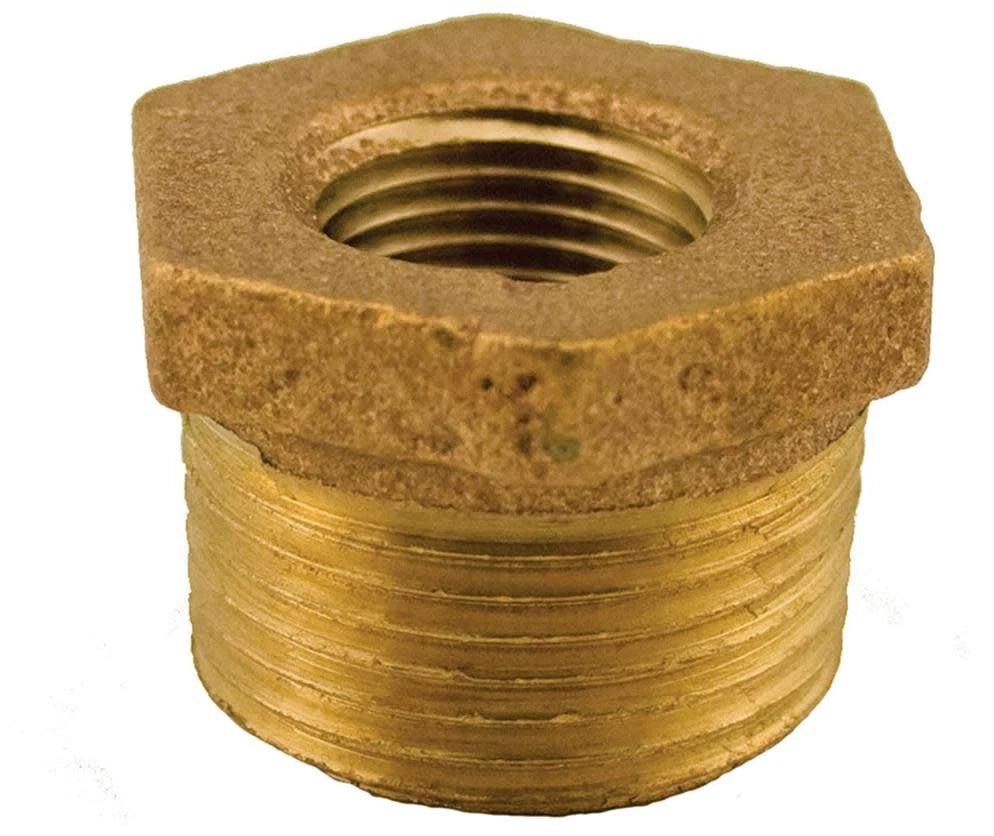 Jones Stephens B74208LF 3/4" x 3/8" Bronze Hex Bushing