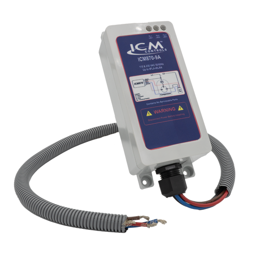 ICM Controls ICM870-9A Soft Start with built-in start capacitor in sealed IP65 Enclosure(Current output: 9A Nominal)