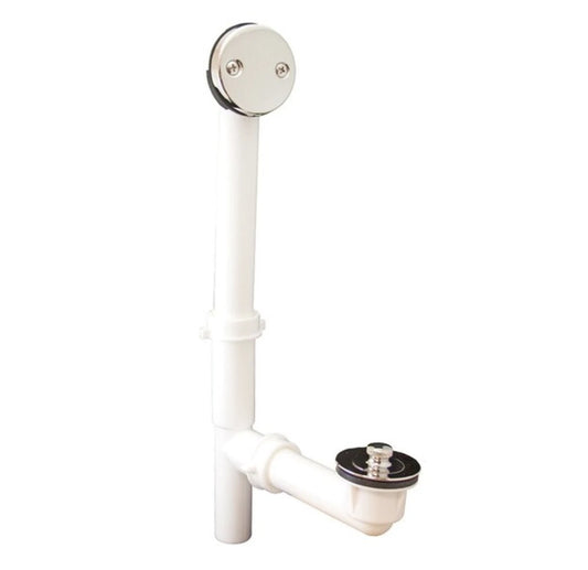 Jones Stephens B0813PN Polished Nickel Two-Hole Lift and Turn Bath Waste Kit, Standard Full Kit, ABS