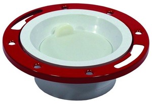 Jones Stephens C52345 3" x 4" PVC Closet Flange with Metal Ring and Knockout