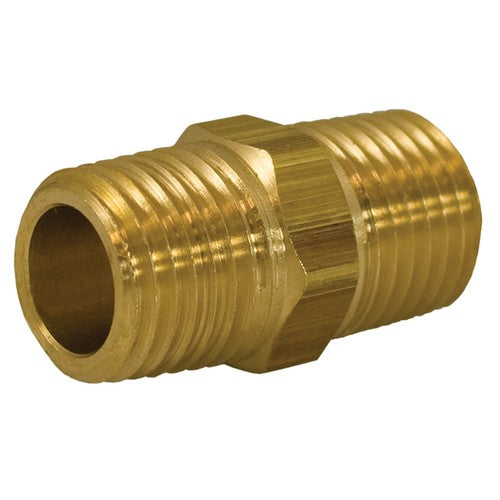 Jones Stephens P12202 1/8" Yellow Brass Hex Nipple