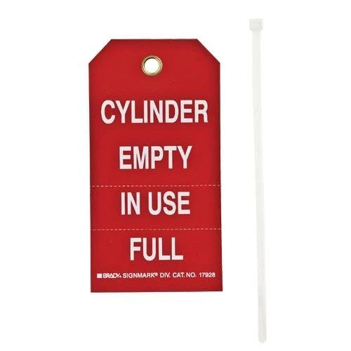 BRADY® 17928 Cylinder Status Tags  B-851  5 3/4In H X 3In W (10 EA)