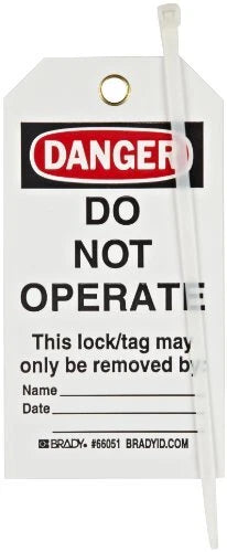 BRADY® 66051 Brady Economy DANGER Do Not Operate Energy Source Lockout Tagout Tags