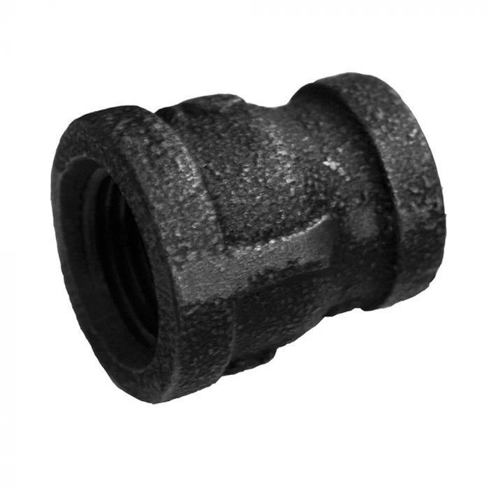 Jones Stephens B1650222 1-1/4" x 1" Black Iron Reducing Coupling, Banded