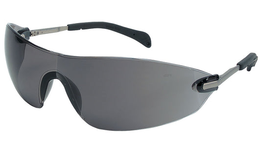 MCR Safety S2212 S22 Series Safety Glasses with Gray Lens Soft Non-Slip Temple Material Smaller Lens Design (1 Pair)