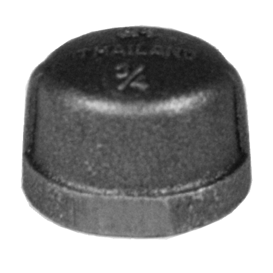 Legend Valves 350-487 1-1/2" SA Siam Class 150 Malleable Black Iron Cap