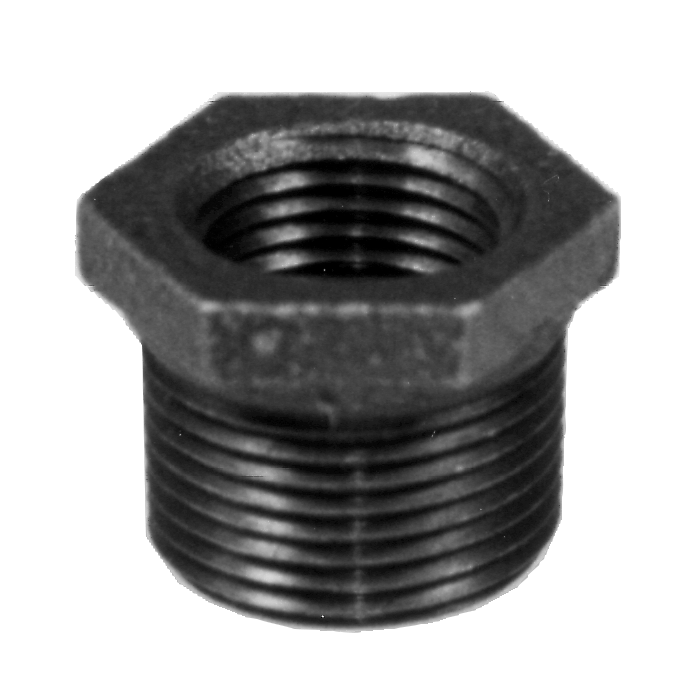 Legend Valves 350-629 2" x 1-1/4" SA Siam Class 150 Malleable Black Iron Hex Bushing