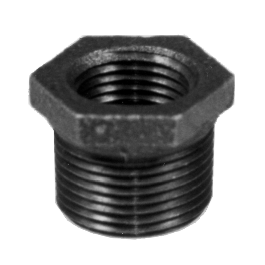 Legend Valves 350-634 2-1/2" x 1-1/4" SA Siam Class 150 Malleable Black Iron Hex Bushing