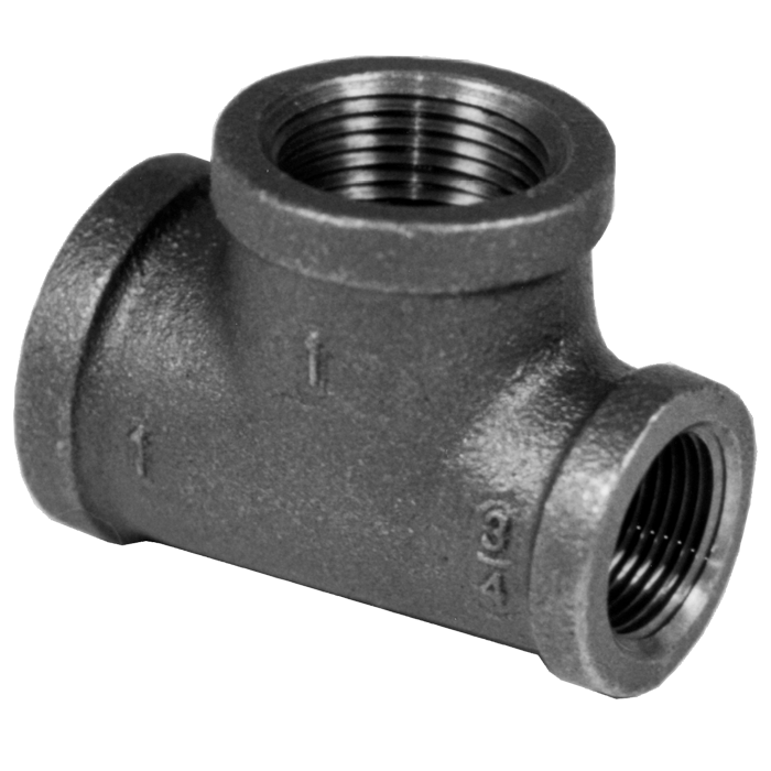Legend Valves 350-251 3/4" x 1/2" x 3/4 SA Siam Class 150 Malleable Black Iron Reducing Tee