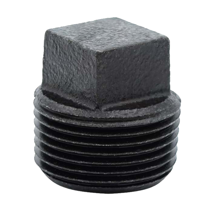 Legend Valves 350-403 1/2" SA Siam Class 150 Malleable Black Iron Square Head Plug
