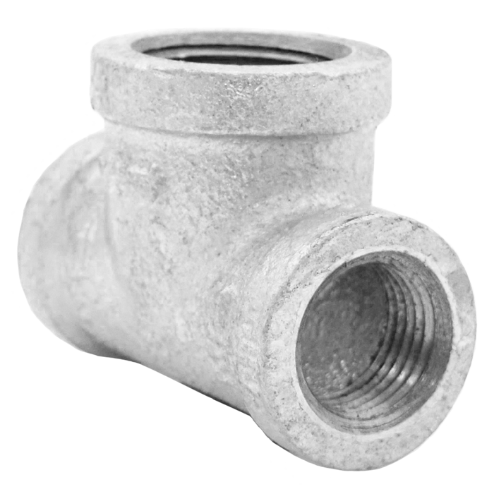 Legend Valves 352-290 1-1/2" x 1-1/2" x 2" SA Siam Class 150 Malleable Galvanized Iron Bull Head Tee