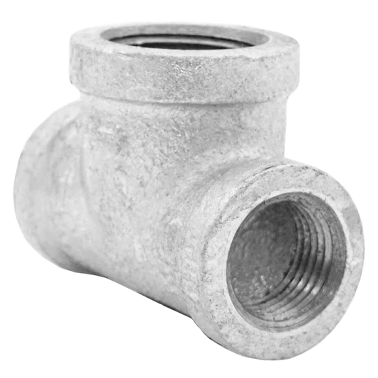 Legend Valves 352-259 1/2" x 1/2" x 3/4" SA Siam Class 150 Malleable Galvanized Iron Bull Head Tee