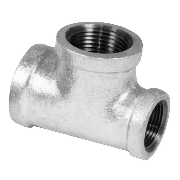 Legend Valves 352-205 1/2" x 3/8" SA Siam Class 150 Malleable Galvanized Iron Reducing Tee