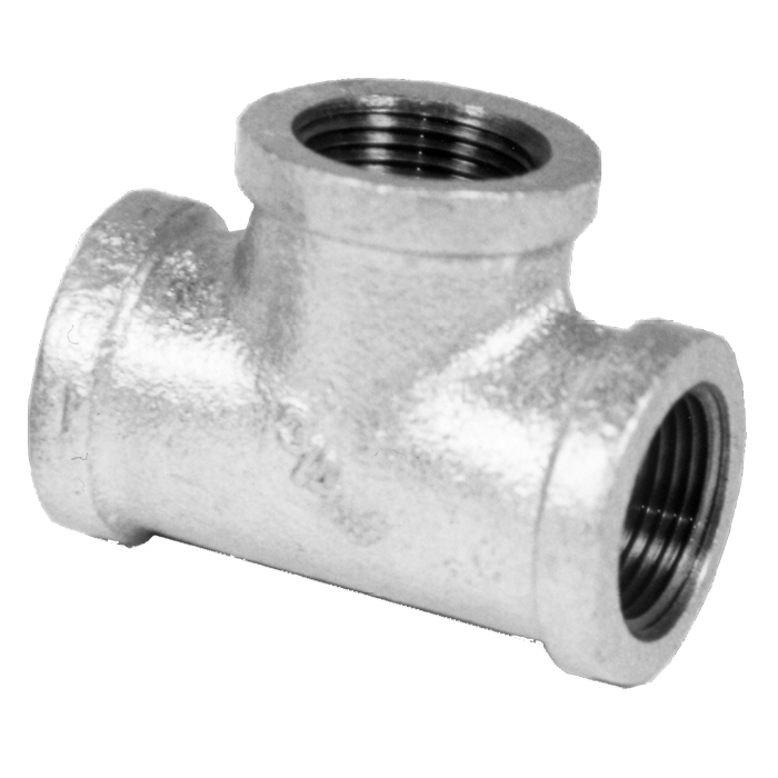 Legend Valves 352-153 1/2" SA Siam Class 150 Malleable Galvanized Iron Tee