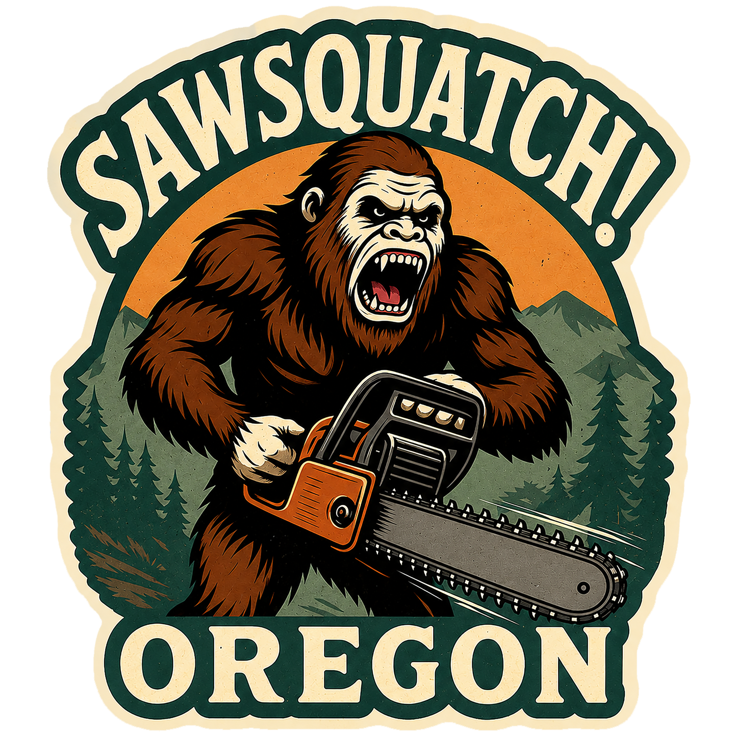 Paradise Clay IHS104 Sawsquatch Oregon - Vinyl Sticker (1 STICKER)