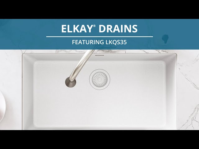 Elkay LKQS35 Polymer 3-1/2" Drain Fitting with Removable Basket Strainer and Rubber Stopper