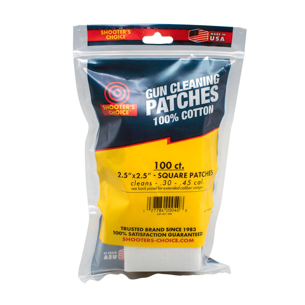 Shooter Choice SHF-917-100 2.5 Cotton Cleaning Patches - 100 count