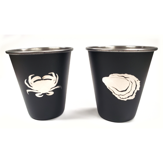 Paradise Clay SHG012 Crab & Oyster Stainless Steel Shotglass