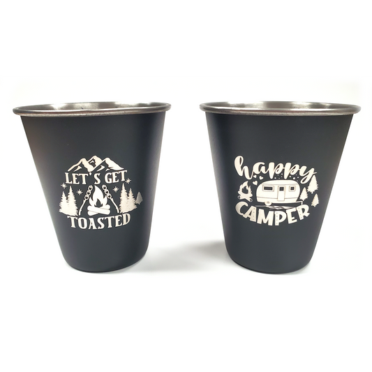 Paradise Clay SHG016 Happy Camper Stainless Steel Shotglass
