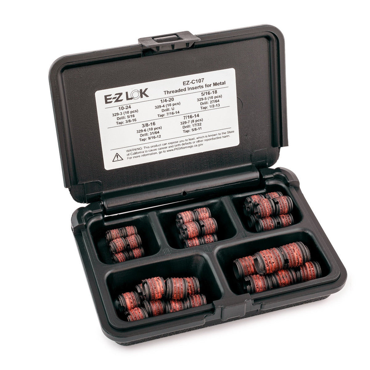 E-Z LOK™ Threaded Insert Assortment Kit for Metal - Carbon Steel - 10-24 to 7/16-14