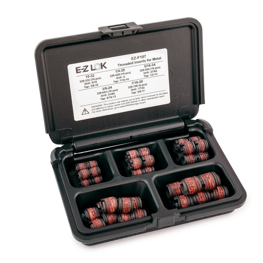 E-Z LOK™ Threaded Insert Assortment Kit for Metal - Carbon Steel - 10-32 to 7/16-20