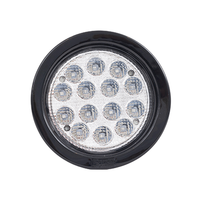 Soundoff Signal ERDREBZA 4” Round Recess Mount Light W/ Rubber Grommet, 10-16 Vdc - Clear Lens/Amber Leds