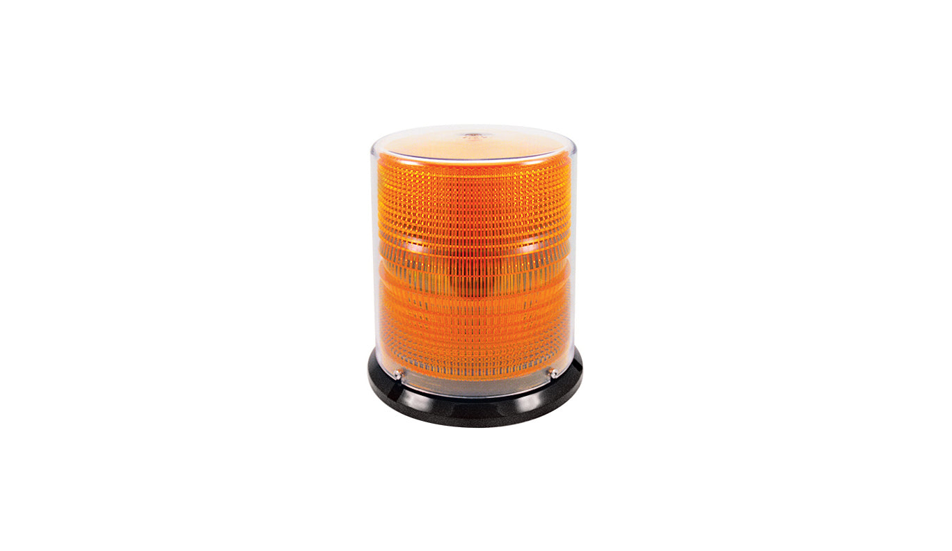 Soundoff Signal ELB42BCL0AC 4200 Series Led Beacon, 10-30V, Sae J845 Class 1 - Flat/Pipe Mount, 4"Clear Dome/ Amber Leds