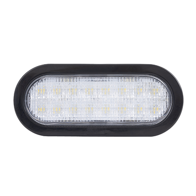 Soundoff Signal ECVO62B2W-AFA 6" Oval Backup Light W/ Rubber Grommet &Amp Sure Seal Connector - Clear Lens/White Leds