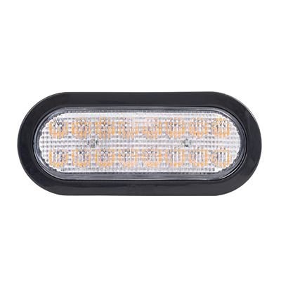 Soundoff Signal ERDREBZA 4” Round Recess Mount Light W/ Rubber Grommet, 10-16 Vdc - Clear Lens/Amber Leds