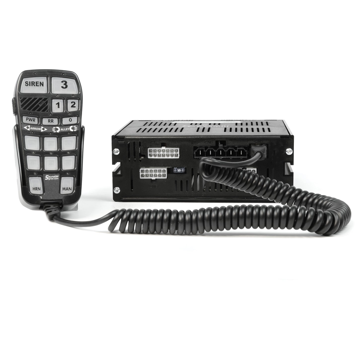 Soundoff Signal ETSA461HPP-EXT Nergy 400 Series Handheld Remote Siren W/ 13 Ft Coil Cable Length, 10-16V - 100 Watt Single-Tone