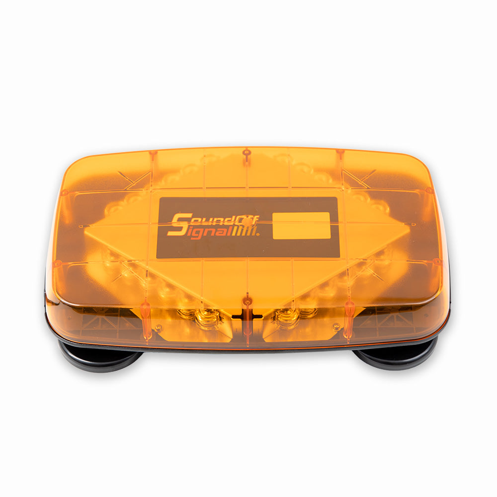 Soundoff Signal EPL7PDFC Pinnacle Mini Lightbar (Epl7000) - Standard Permanent Mount W/ 12 Ft Cable For Hardwire Installation – Amber/White Leds