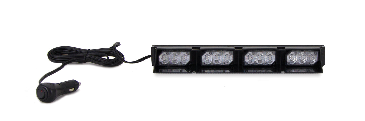 Soundoff Signal EL3PH04A00W Ultralite Plus 4 Module Interior Led Lightbar W/ Universal L-Brackets & 14 Ft Cable - White