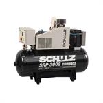 Schulz 970.3891-0 SRP-3000 Series Rotary Screw SRP-3008 Compact-1, 7.5 HP, 208-230V 3 Ph., 27CFM@125PSI, 60 Gallon Horizontal Tank