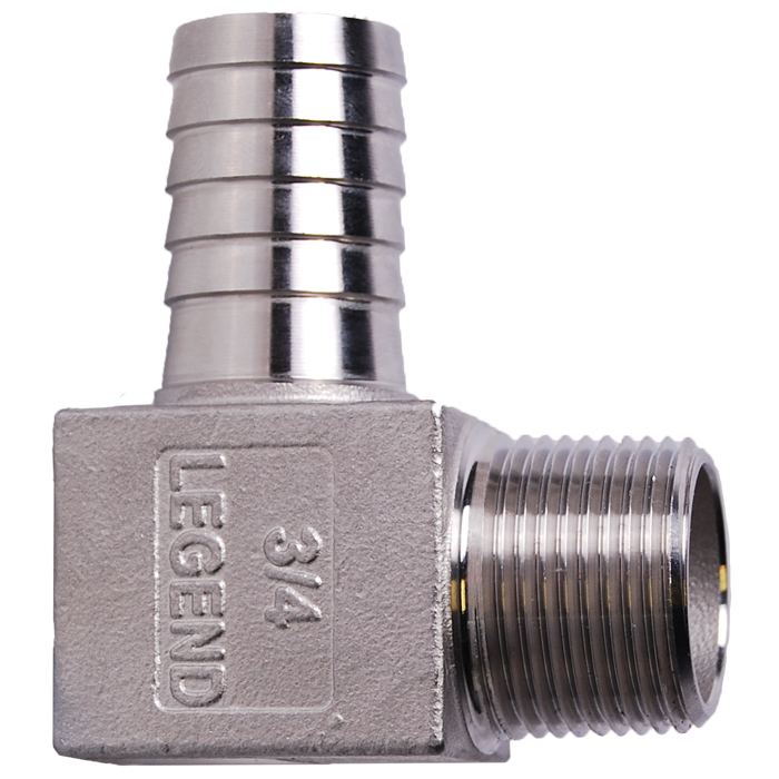 Legend Valves 312-056SS 1-1/4" 304 Stainless Steel Hydrant Insert x MNPT Elbow