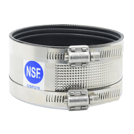 Legend Valves 303-408 2" No Hub Coupling with Stainless Steel Bands and 28 Gauge Stainless Steel Shield