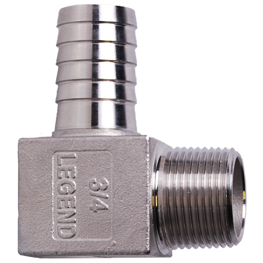 Legend Valves 312-064SS 1" x 3/4" .304 Stainless Steel Hydrant Insert x MNPT Elbow