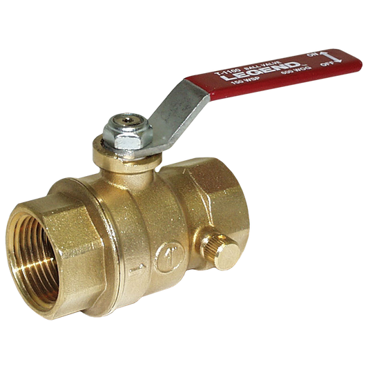 Legend Valves 101-503NL 1/2" No LeadForged Brass Full Port Ball Valve with Drain