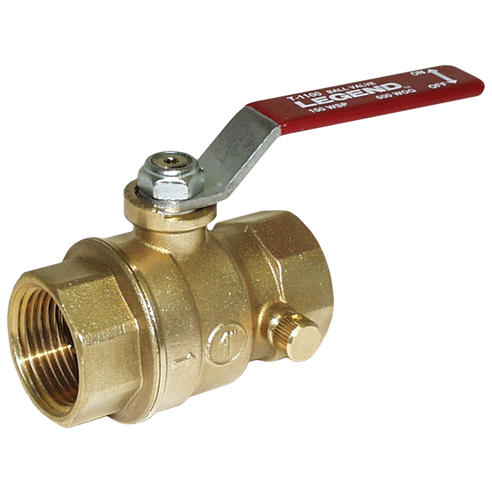 Legend Valves 101-505 No LeadForged Brass Full Port Ball Valve with Drain