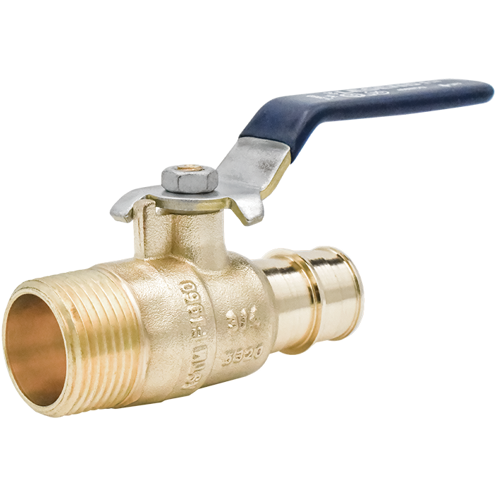 Legend Valves 101-464NL 3/4" No Lead DZR Forged Brass Cold Expansion PEX x MNPT Transition Ball Valve