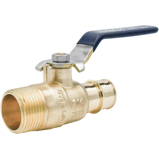 Legend Valves 101-465NL 1" No Lead DZR Forged Brass Cold Expansion PEX x MNPT Transition Ball Valve