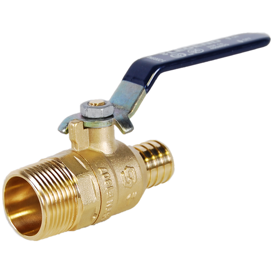 Legend Valves 101-590NL 1/2" No Lead DZR Forged Brass Full Port Crimp/Cinch PEX x MNPT Transition Ball Valve