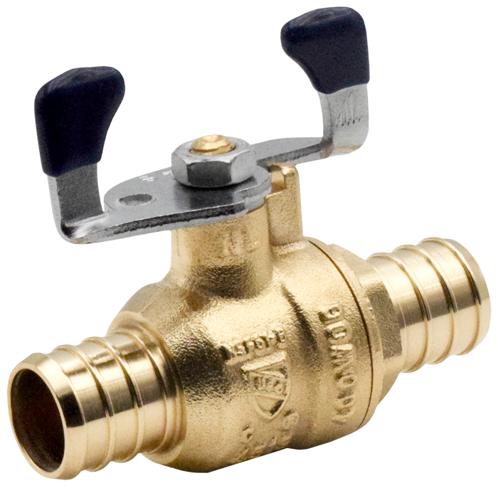 Legend Valves 101-589NL 3/4" No Lead DZR Forged Brass Crimp/Cinch PEX Ball Valve with Tee Handle