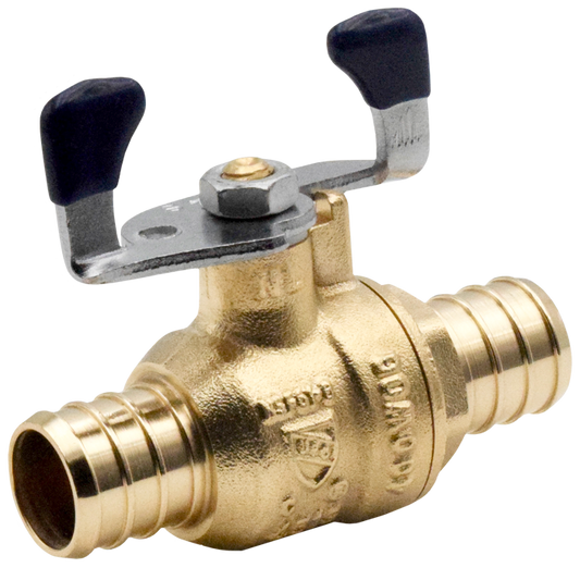 Legend Valves 101-579NL 1/2" No Lead DZR Forged Brass Crimp/Cinch PEX Ball Valve with Tee Handle