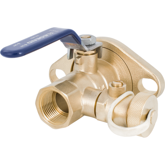 Legend Valves 101-174 3/4" Forged Brass Isolation Ball Valve with Rotating Flange with Purge