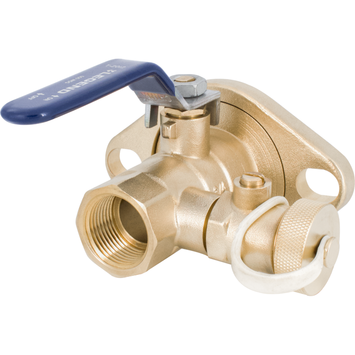 Legend Valves 101-176 1-1/4" Forged Brass Isolation Ball Valve with Rotating Flange with Purge