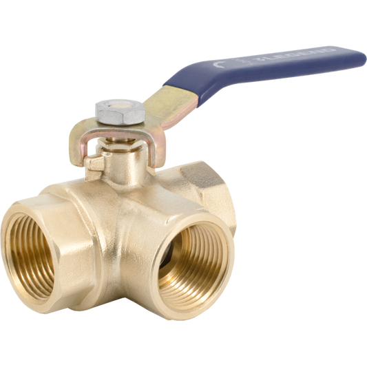 Legend Valves 101-442 3/8" Forged Brass Full Port Three-Way Ball Valve