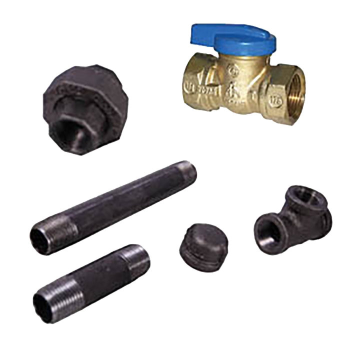 Legend Valves 102-836 1/2" Drip Leg Hookup Kit with T-3000 Blue Top Forged Brass One-Piece Gas Ball Valve