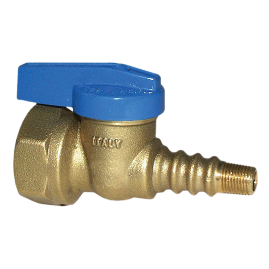 Legend Valves 102-414 3/4" x 1/8" Blue Top Forged Brass One-Piece FNPT x Texas Pattern Gas Ball Valve
