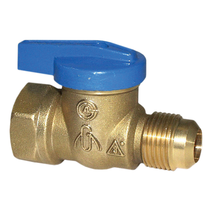 Legend Valves 102-119 3/8" x 1/2" Blue Top Forged Brass One-Piece Gas Heater Ball Valve