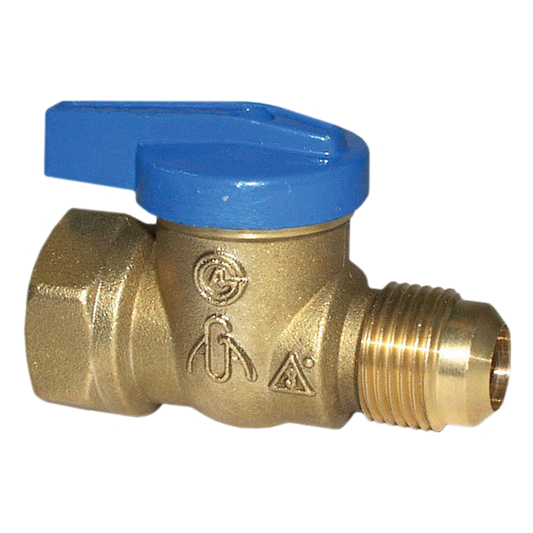 Legend Valves 102-119 3/8" x 1/2" Blue Top Forged Brass One-Piece Gas Heater Ball Valve